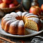 Fertiger Apfelkuchen mit Zimtnote, perfekt für herbstliche Genüsse.