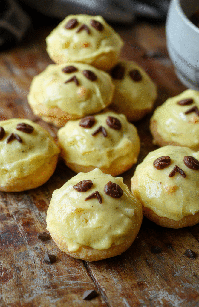 Colorful spooky Halloween treats arranged on a dark platter, featuring jagged edges, vibrant orange and black icing, creepy candy decorations, textured faces, and playful themes, styled on a rustic wooden surface with glittering sprinkles and eerie props in the background.