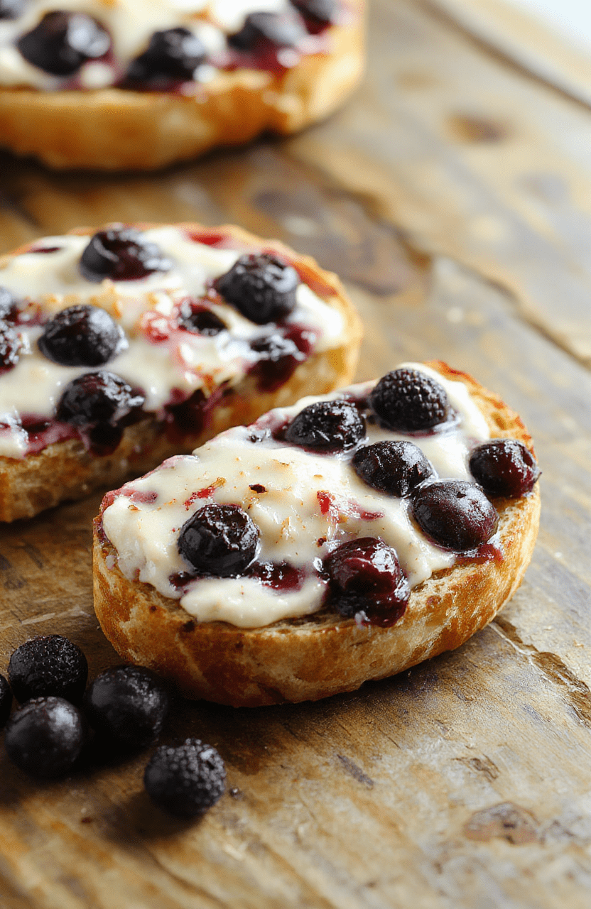 A sliced blueberry cream cheese bread on a rustic wooden platter with fresh blueberries and a dollop of cream cheese, showcasing a golden-brown crust and moist interior filled with swirls of blueberries and cream cheese, styled with a clean background and natural lighting.