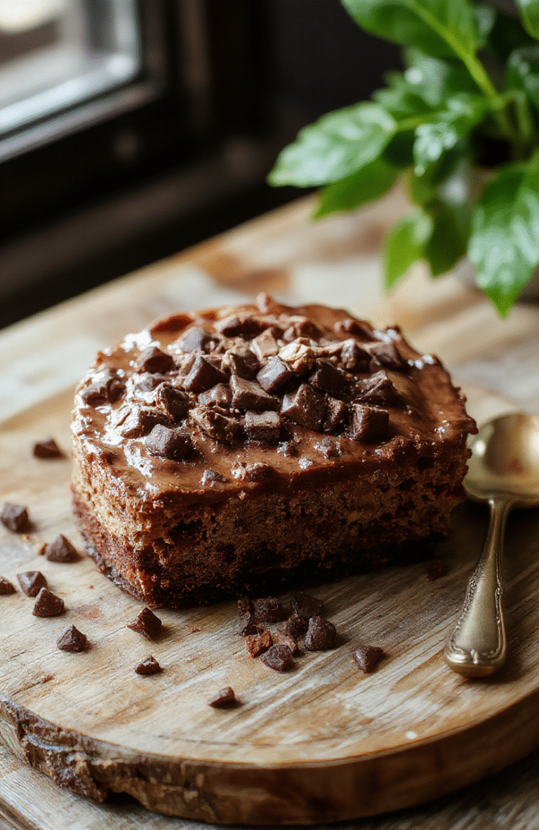 A rich, creamy German chocolate cheesecake topped with glossy chocolate ganache and sprinkled with shredded coconut and chopped nuts, presented on a rustic wooden board with slices revealing the dense, velvety interior. The vibrant dark chocolate contrasts beautifully with the white coconut topping and crunchy nuts, styled simply yet elegantly.