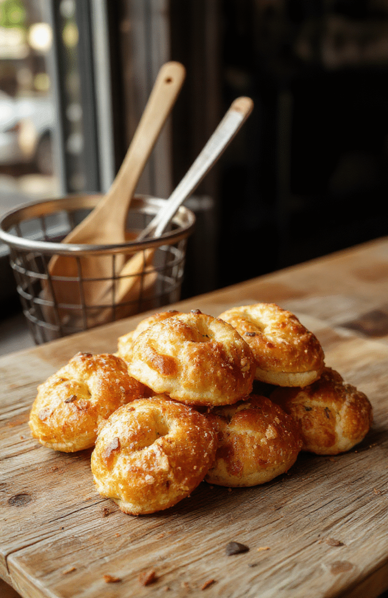 A close-up of shiny Rolo chocolates embedded on crunchy salted pretzels arranged on a white plate. The pretzels are golden brown, slightly glossy, with melted chocolate glistening as they sit against a rustic wooden table. The scene captures their sweet and salty appeal, styled simply to highlight the textures and colors of the ingredients.