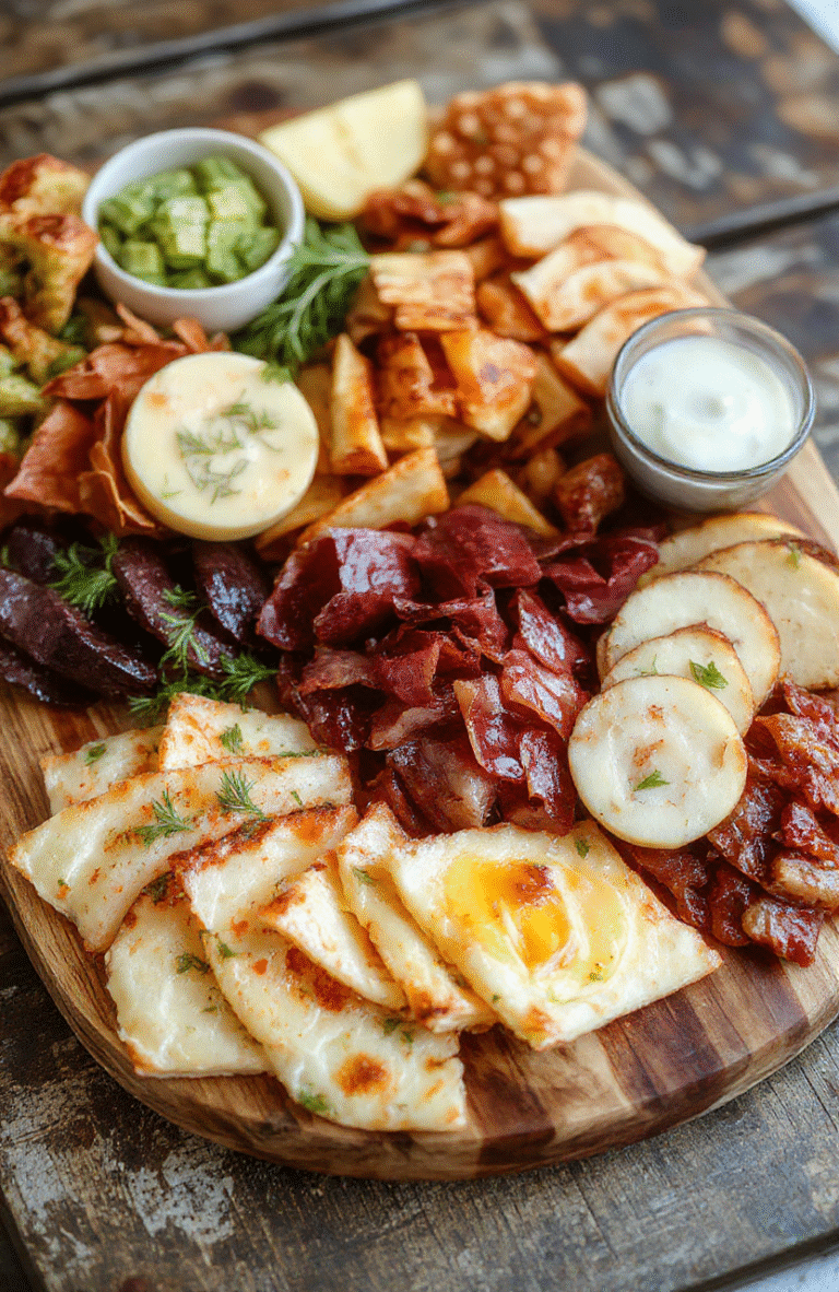 A vibrant and beautifully arranged charcuterie board featuring a variety of cheeses, cured meats, fresh fruits, nuts, and crackers. The board is styled on a rustic wooden surface with colorful garnishes, creating a visually appealing and enticing presentation perfect for parties or gatherings.