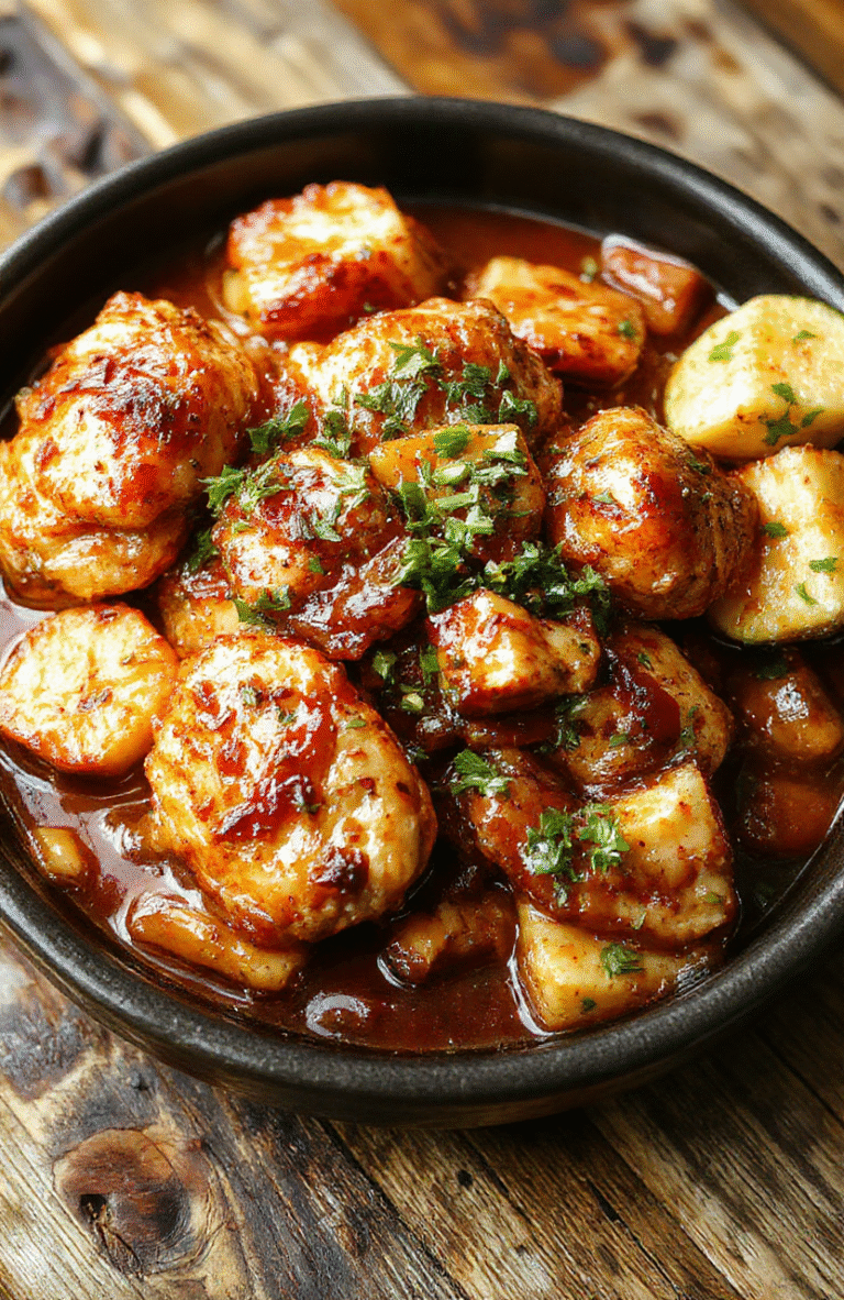 Colorful crockpot filled with tender shredded chicken glazed in a sweet Hawaiian sauce, garnished with pineapple chunks and green onions, served on a vibrant plate with a textured wooden table background, creating an inviting and tropical vibe.
